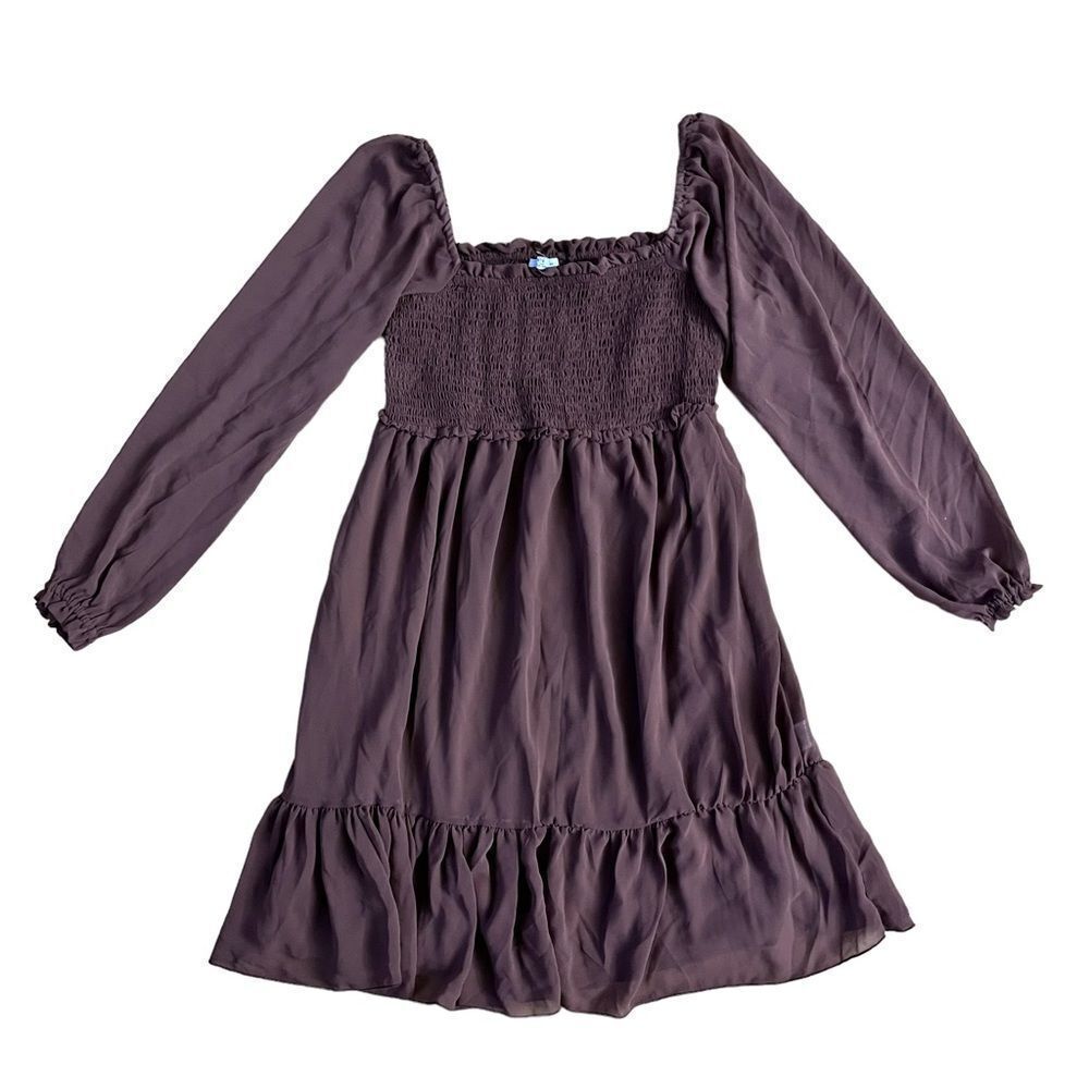 Ardene Long Sleeve Smocked Peasant Dress Size Small